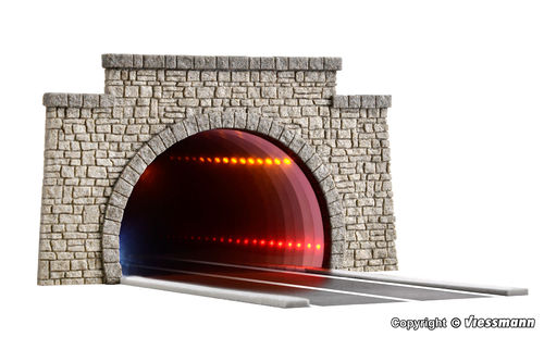 H0 Straßentunnel klassisch, mit LED Spiegeleffekt und Tiefenwirkung