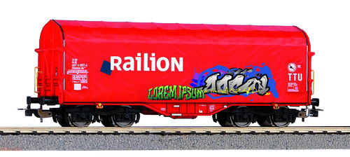 Schiebeplanenwagen Railion NS V mit Graffiti