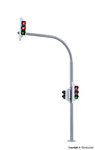 H0 Bogenampel mit Fußgängerampel und LEDs, 2 Stück