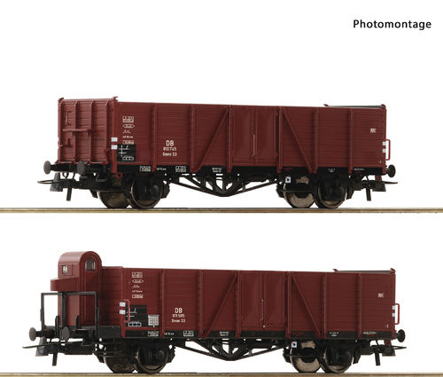 2-tlg. Set: Offene Güterwagen, DB